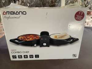 Double sided electric frying pan