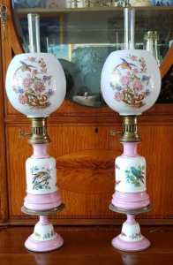 Pair of 19th C French Banquet Oil Lamps