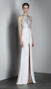 ALEX PERRY "DANICA" White Silver Lurex Gown Size 6 RRP $1495