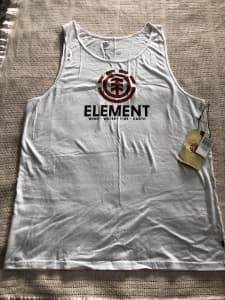 Mens Size Small Element White Singlet Top ~Brand New With Tags