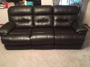 LOUNGE LEATHER 3 SEATER RECLINER