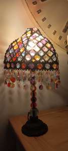 Pair of Tiffany lamp 47cm tall $60 each $120 the pair as new