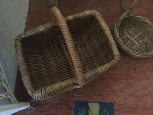LARGE AND SMALL CANE BASKETS 