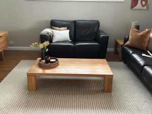 Oak coffee table and side table $150