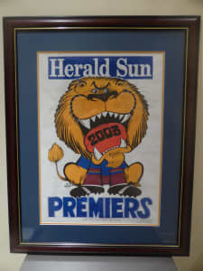 Framed Brisbane Lions 2003 Premiership WEG Poster