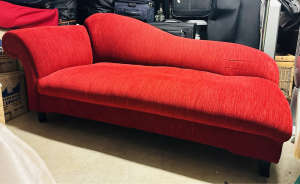 Chaise lounge, red fabric