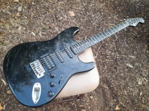 Guitar Tomson strat HSS made in Japan in the 1970s.
