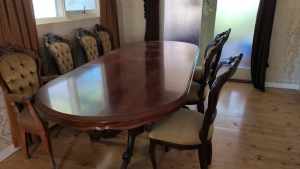 Italian style solid wood table and chairs 