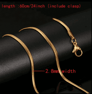 Brand new gold stainless steel necklace. 60cm length 2.8mm width