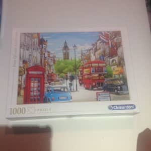 Celemtoni 1000 piece jigsaw puzzle of London streets Big Ben bus phone