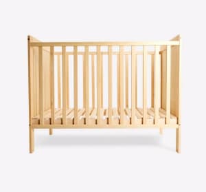 Rattan Wooden Cot Natural with Mattress 2 Available VGC -OPEN TO OFFER