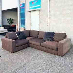 UNDER $500! Comfy Brown Fabric L-shaped Sofa SAME DAY DELIVERY