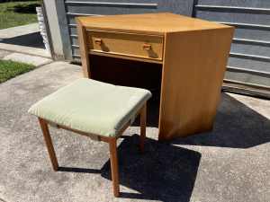 Mid Century Parker Corner Table Study Table with Seat