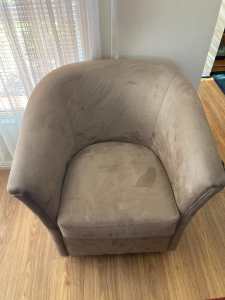 Bucket Lounge Chair - Suede