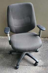 Grey fabric Office Chair with armrest, working, Carlton pickup