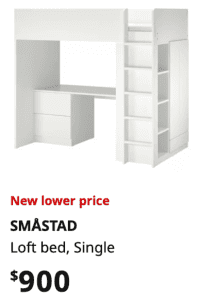 IKEA SMASTAD LOFT BED WITH AMPLE STORAGE