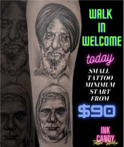 Small tatt minimum start from $90