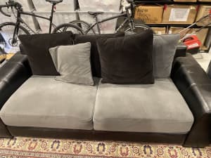 Black & grey sofas - 3 seater & 2 seater