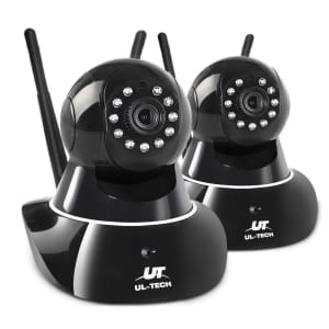 UL Tech Set of 2 1080P Wireless IP Cameras - Black...