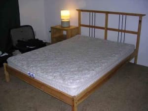 Ikea queen size bed frame and mattress
