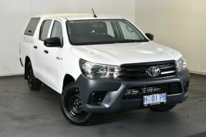 2018 Toyota Hilux TGN121R Workmate Double Cab 4x2 Glacier White 6 Speed Sports Automatic Utility