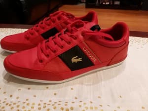 Lacoste Chaymon Red Leather shoes -size 9