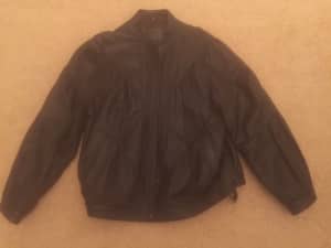 Black Leather Jacket Mens Coat Size 46