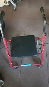 Wheeled walker with brakes