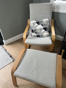 IKEA Poang Chair and Footstool