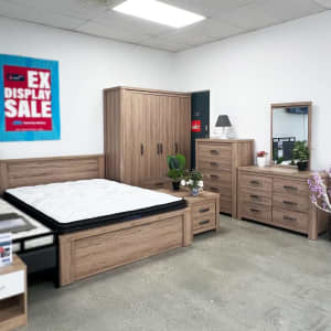 Olivos Wooden Bed Frame FROM $420, Bedside $190, Wardrobe $550