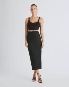 Sheike Eva Midi Skirt in Black - Size 8 BNWT RRP $150