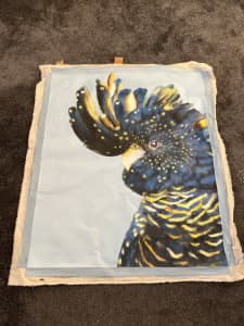 Custom cockatoo artwork unstretched canvas