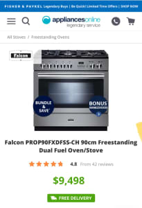 Falcon 90cm oven, cooktop and range hood