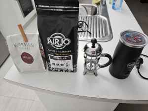 French press . Frother. 1.25kg grinds