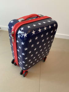 Travel Carry On Case - Blue White Stars - Wheels - Multi Compartments