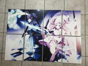 Sword Art Online Anime Block Mounted Poster