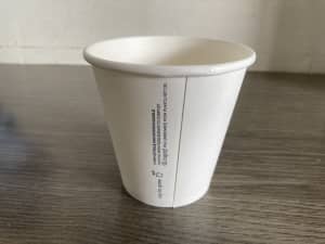 White 8oz compostable single wall cup / 100pcs