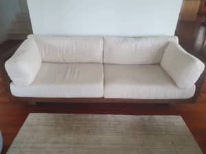 Modern Rattan Teak Couch/Sofa