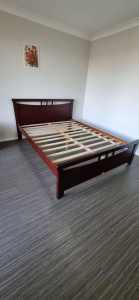 Wooden Brown Queen-size Bed Frame
