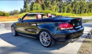 2009 BMW 1 20i Automatic Convertible Black with Red Leather Low Kms