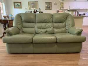 Three seater leather lounge