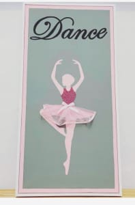 Framed Painting on Canvas - Ballerina - Hand painted & NEW (not used)