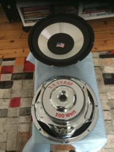 AMERICAN TURBO  500 10 INCH SUBWOOFERS ( X2 ) CHROME POLISHED