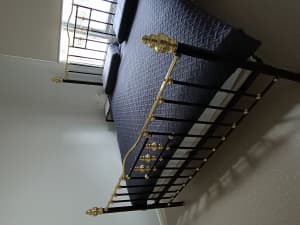 KING BRASS BED with matching side tables(X2) Very good condition