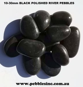 10-30 mm BLACK POLISHED GARDEN PEBBLES and STONES-20 KG-WHOLESALE