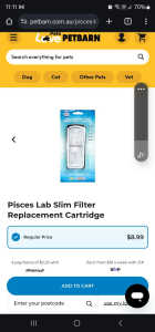 Pisces lab slim filter cartridge