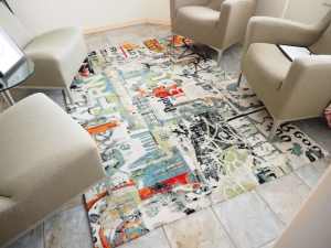 Size 230cm Gorgeous Art Deco Area Floor Rug. Good Condition.Merrylands