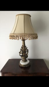 Impressive Antique Lamp With Marble Feature 