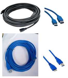 New USB extension cable, 15m, 5m, 50cm, 30cm