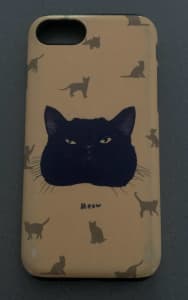 Apple iPhone 6s Hard Protective Case - Yellow & Black with Cat Print